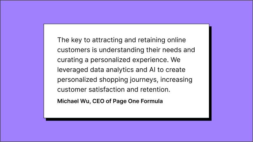 Quote from Michael Wu, CEO of Page One Formula