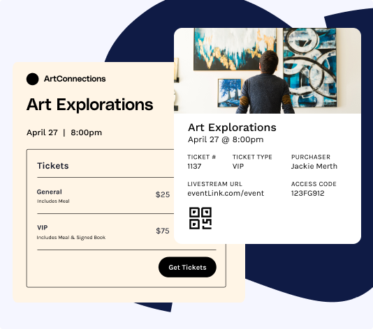 Online ticket and WooCommerce page for an art exhibit made with The Events Calendar