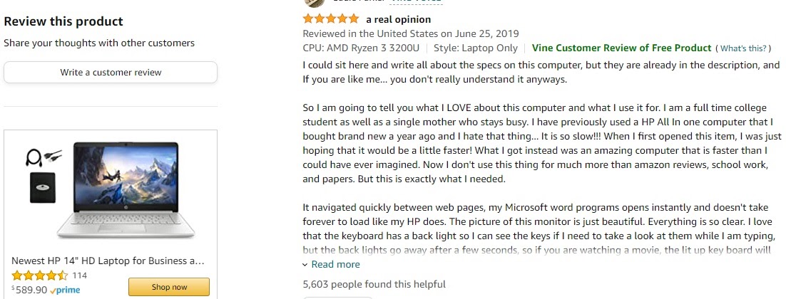 How to market a product using customer’s product reviews.