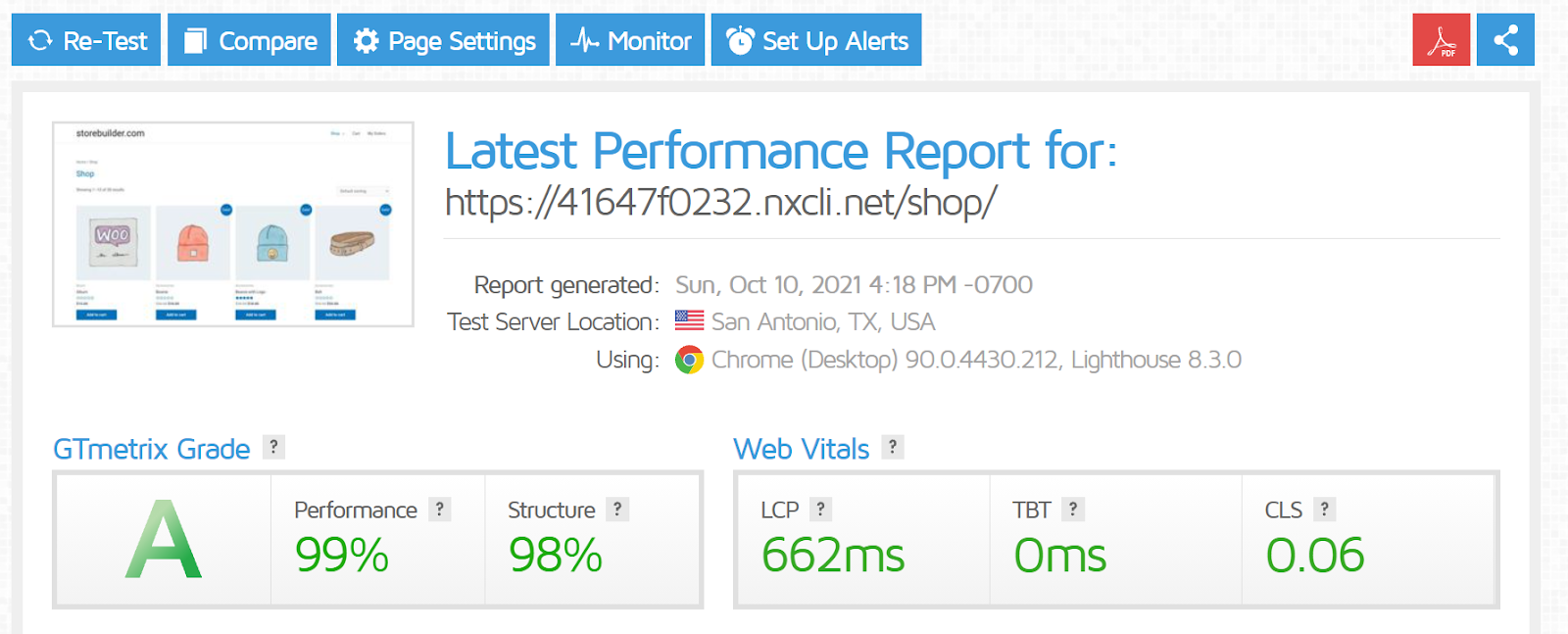 A fast website which is A grade in GTMETRIX