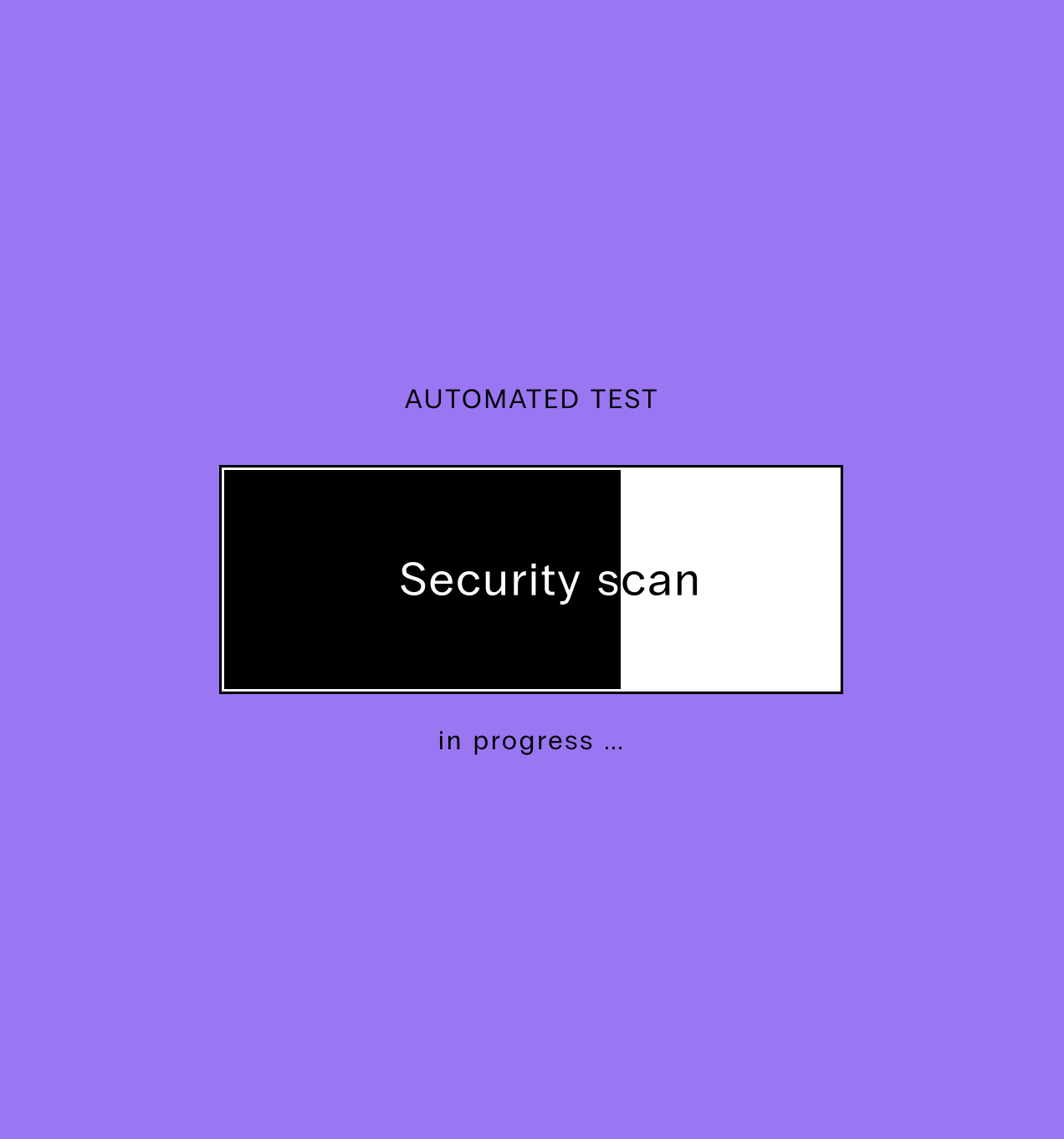 Progress bar of a security scan, checking for malware and vulnerabilities, more than halfway done