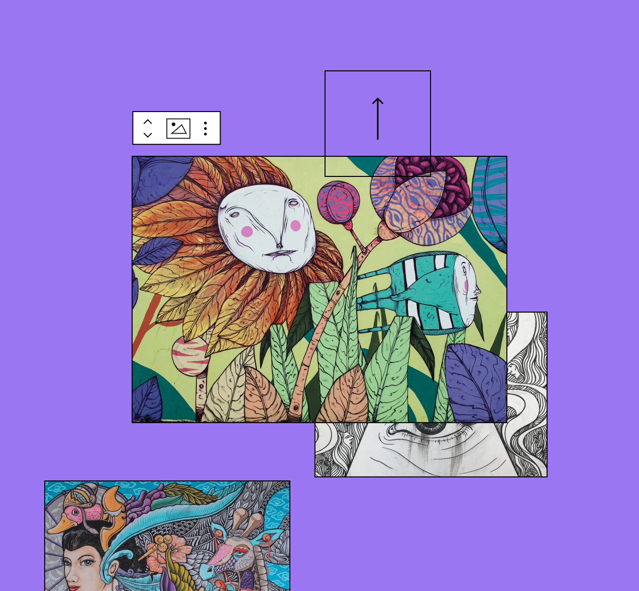 Shows high-resolution art on a site using managed WordPress hosting, it loads fast because of tailored performance capabilities