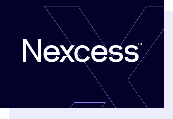 The Nexcess logo with an outlined version of the Nexcess “X“ in the background
