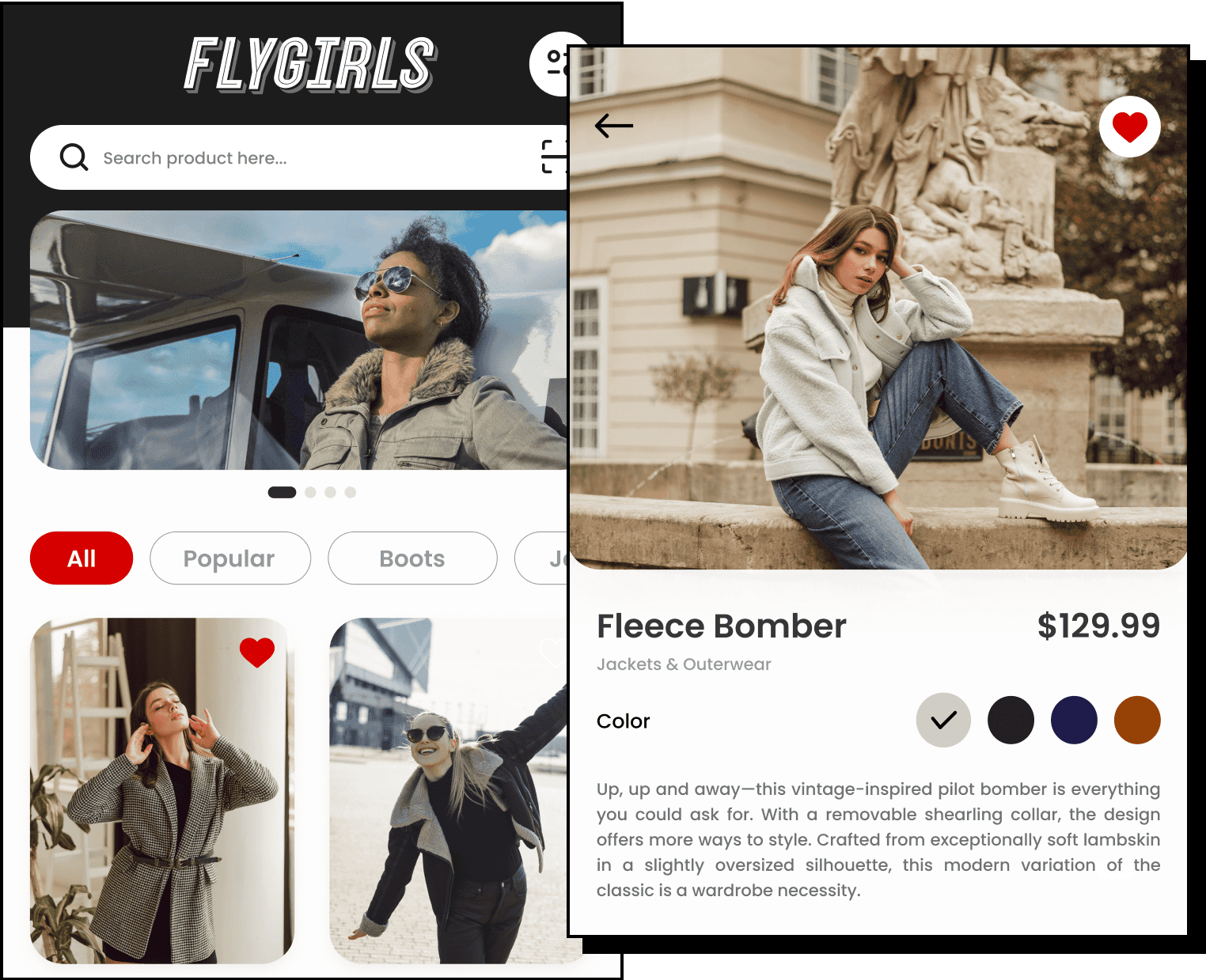 Flygirls - Amelia Earhart Concept ecommerce Store