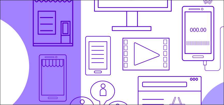 Illustration of mobile phones, tablets, and browser windows