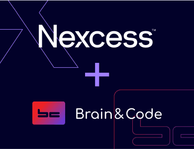 The Nexcess logo and “X“ to the left and the Brain & Code logo to the right with a plus sign in the middle